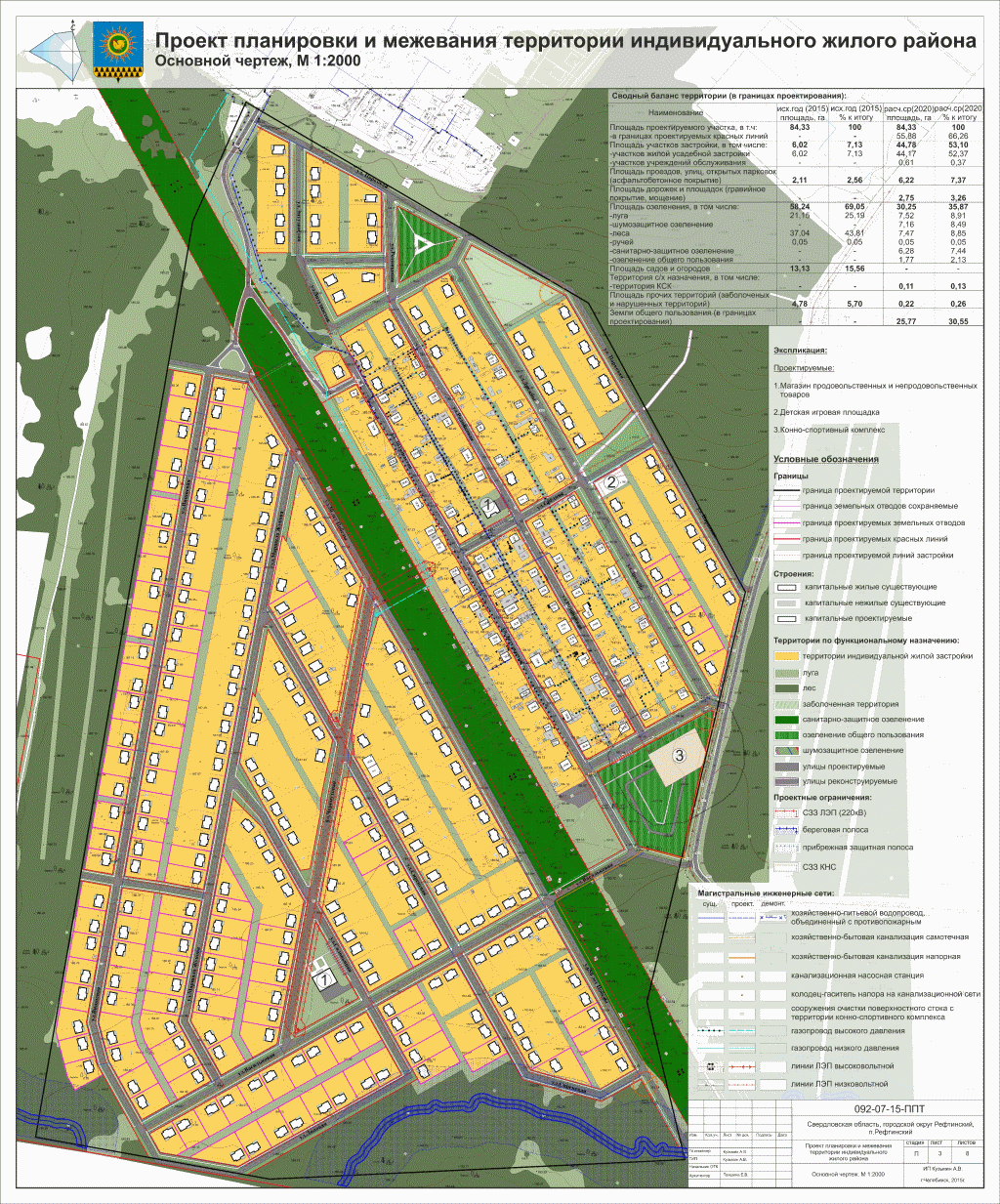Карта проекта планировки территории индивидуального жилого района